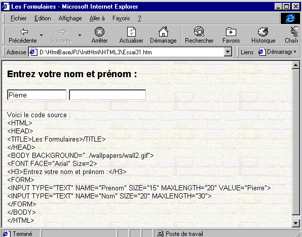 HTML : les "FORMS"